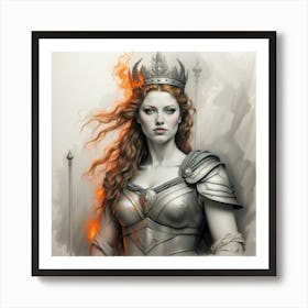 Chalk Painting Of Warrior Queen Boudica Art Print