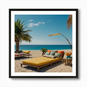 Beach Loungers Art Print