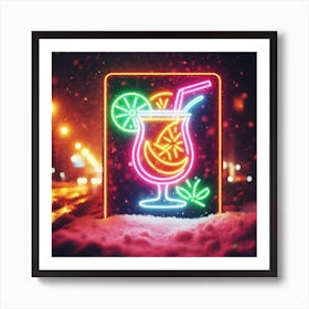 Neon Cocktail Sign Art Print