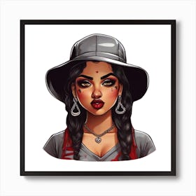 Girl With A Hat Art Print