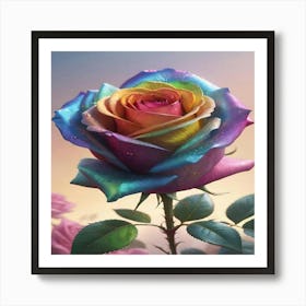 Rainbow Rose 1 Art Print