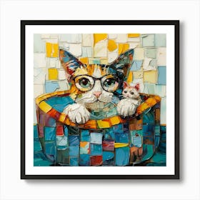 Cat In A Basket 2 Art Print