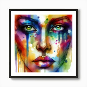 Colorful Face Of A Woman 1 Art Print