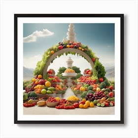 Fresh Fruits And Vegetables Art Print