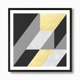 Gray and gold textures 8 Art Print