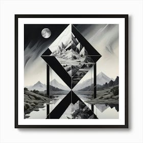 Black and White Abstract Art 207 Art Print