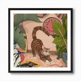 Marmalade Cat Square Art Print