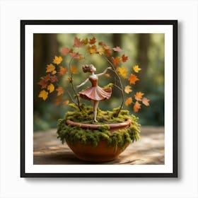 Ballerina In A Pot 1 Art Print