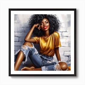 Afro Girl 75 Art Print