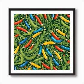 ARMY WORMS EATING VEGETATION Art Print