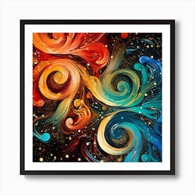 Abstract Swirls Painting Art Print