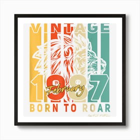 36th Birthday Gifts February 36 Years Old Vintage 1987 Mens 1 Art Print