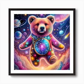 Teddy Bear In Space 6 Art Print