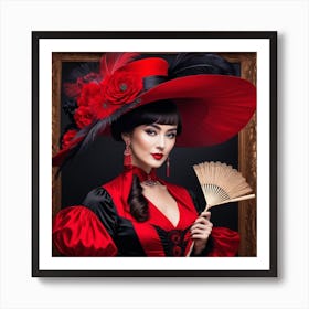 Victorian Woman With Fan 2 Art Print