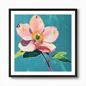 Hellebore 2 Square Flower Illustration Art Print