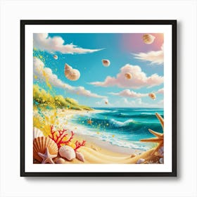 Sea Shells On The Beach Art Print