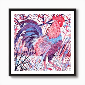 Rooster 2 Square Art Print