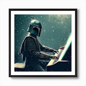 Din Djarin The Mandalorian Playing Piano Art Print Art Print