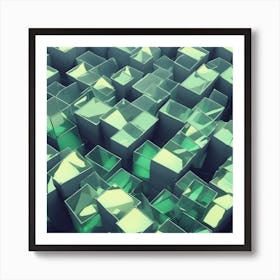 Abstract Cubes Art Print