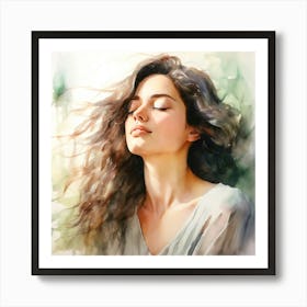 Watercolor Of A Woman Art Print