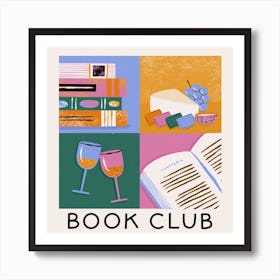 Book Club Square Art Print