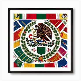 Mexican Coloring Flags (50) Art Print