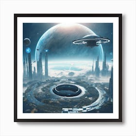 Spaceship City Art Print