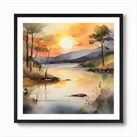 Sunset Painting Art Print