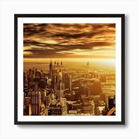 Sunset Over New York City Art Print