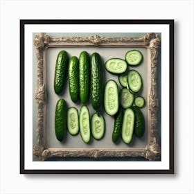Cucumbers In A Frame 27 Art Print