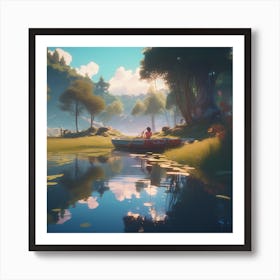 Man In A Boat Art Print