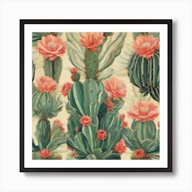 Art Deco Cactus 1 Art Print