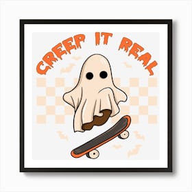 Ghost Skateboarding Art Print