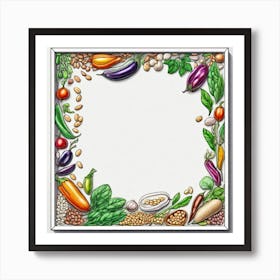 Vegetables In A Frame Art Print