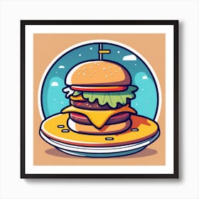 Cartoon Burger 1 Art Print