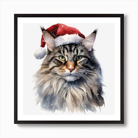 Santa Cat 29 Art Print