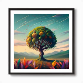 A Leafy Tree In The Middle Of Nowhere The Terri Art Print