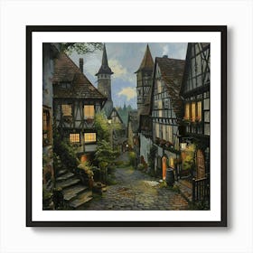 Old German Town - Black Forest Art Print