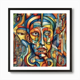 Nervous System Cubism Style Art Print