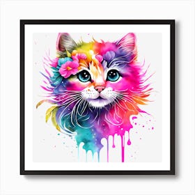 BB Borsa Colorful Cool Cat Art Print