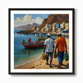 Men On The Beach Art Print