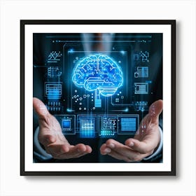 An Ultra Clear Digital Render Of A Cyber Security Concept Icon Fusing Business Brain Development (5) Art Print