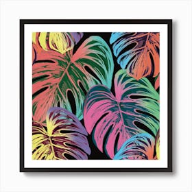 Leaves Tropical Jungle Pattern Art Print