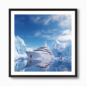 Luxury Yacht In The Ice 1 Art Print