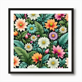 Seamless Floral Pattern Art Print