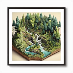 3d Forest Art Print