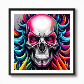 Colorful Skull Art Print