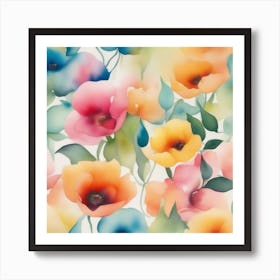 Watercolor Flowers Art Print