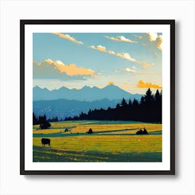 Sunset In The Mountains 19 Art Print