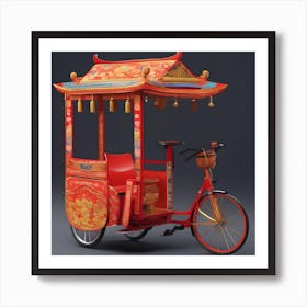 CHINESE ANTIQUE RICKSHAW Art Print